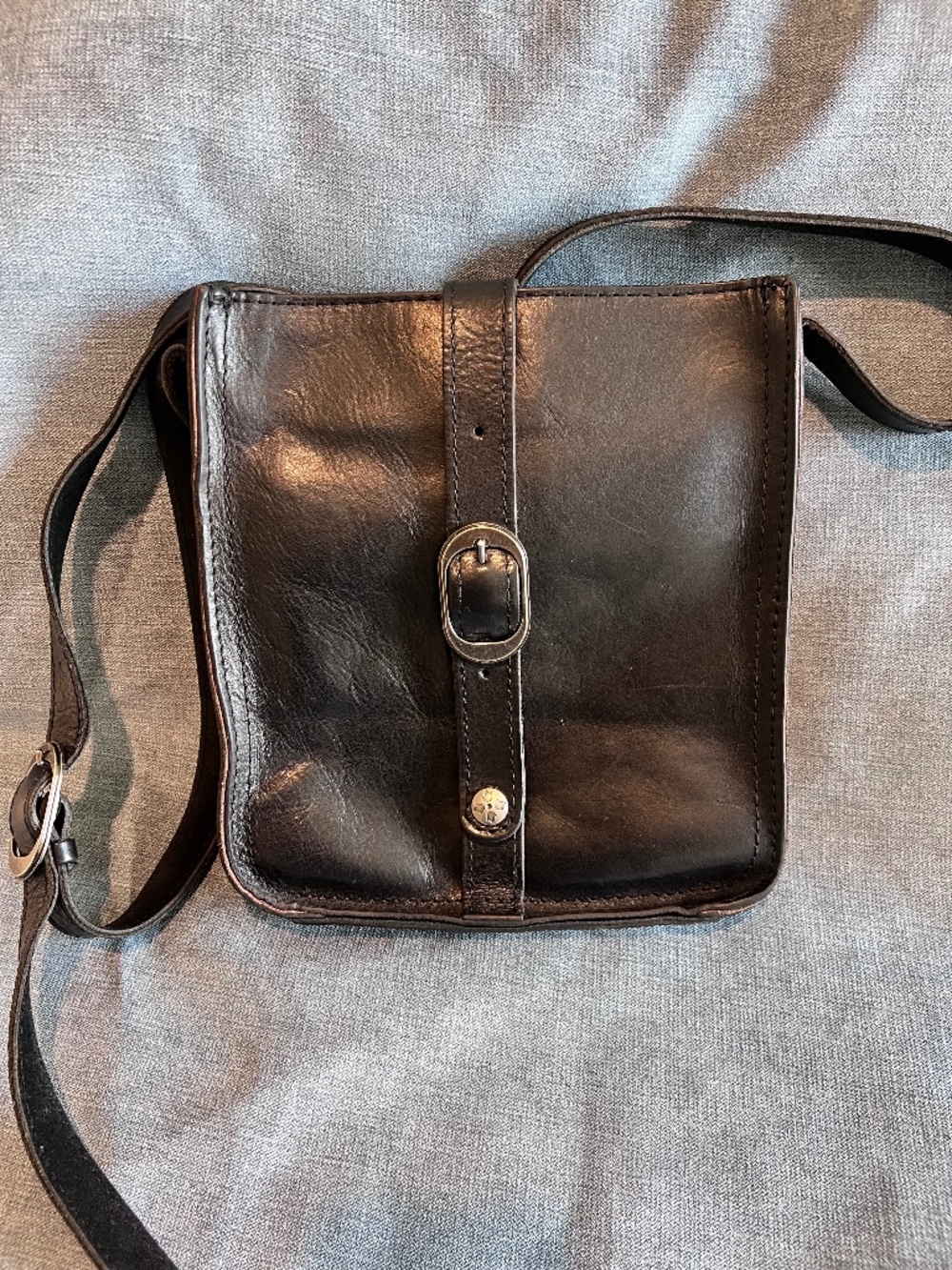 Vintage Patricia Nash Black Leather Crossbody Bag Boho Adjustable Strap